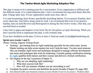 Read more about the article The Twelve-Week Agile Marketing Adoption Plan