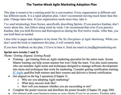 The Twelve-Week Agile Marketing Adoption Plan